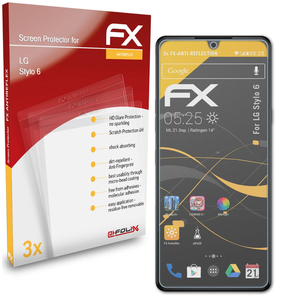 atFoliX FX-Antireflex Displayschutzfolie für LG Stylo 6