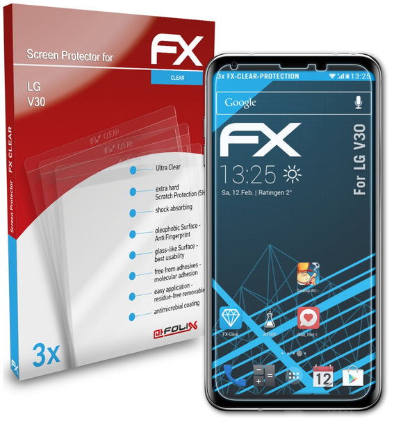 atFoliX FX-Clear Schutzfolie für LG V30