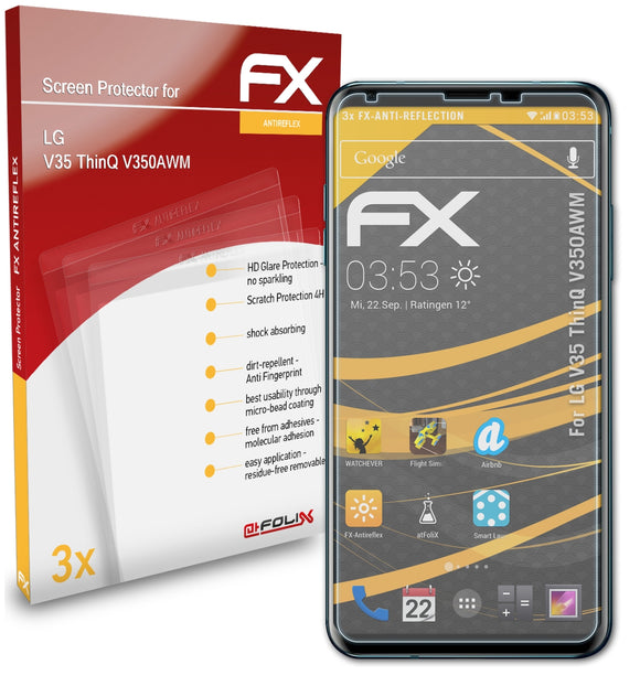 atFoliX FX-Antireflex Displayschutzfolie für LG V35 ThinQ (V350AWM)