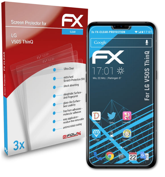 atFoliX FX-Clear Schutzfolie für LG V50S ThinQ