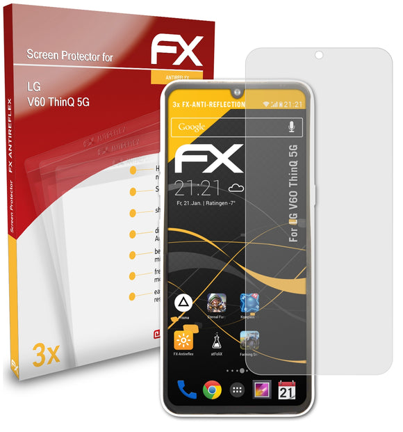 atFoliX FX-Antireflex Displayschutzfolie für LG V60 ThinQ 5G