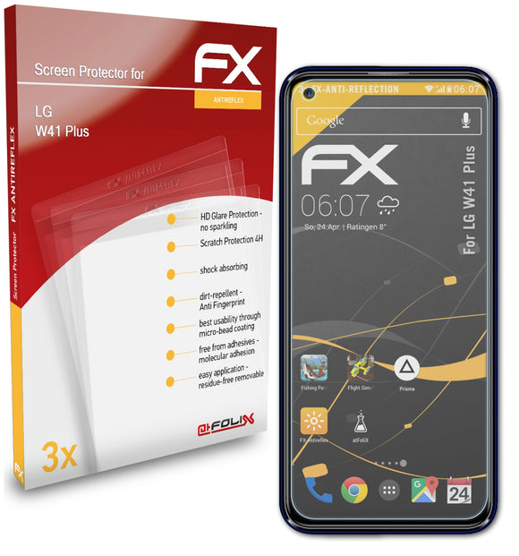 atFoliX FX-Antireflex Displayschutzfolie für LG W41 Plus