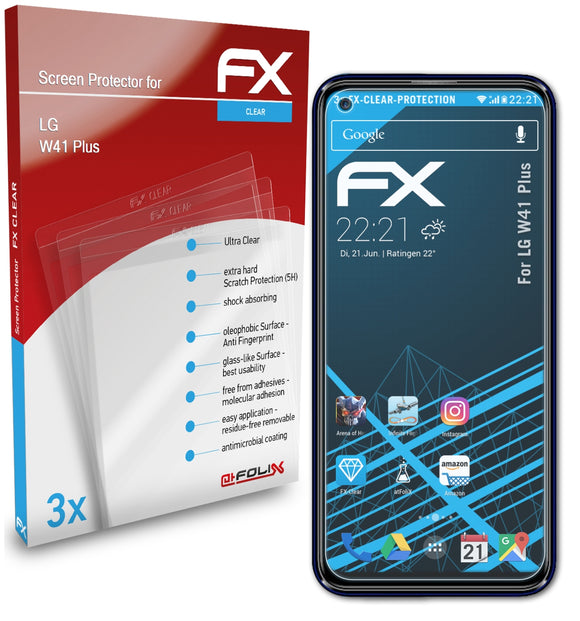 atFoliX FX-Clear Schutzfolie für LG W41 Plus