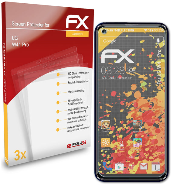atFoliX FX-Antireflex Displayschutzfolie für LG W41 Pro