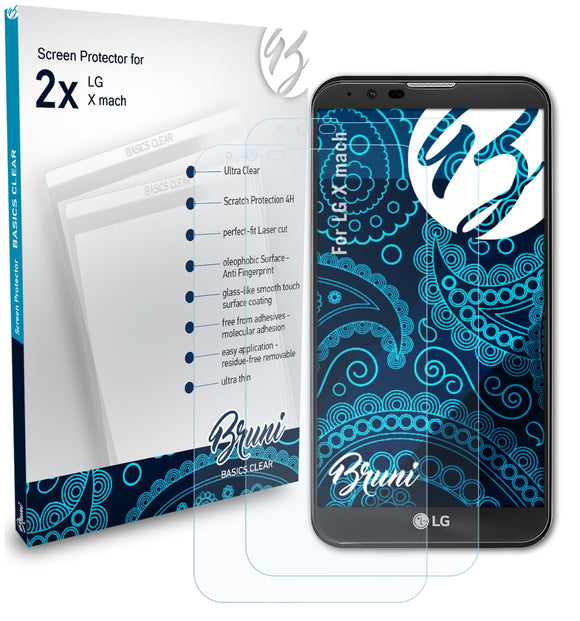 Bruni Basics-Clear Displayschutzfolie für LG X mach