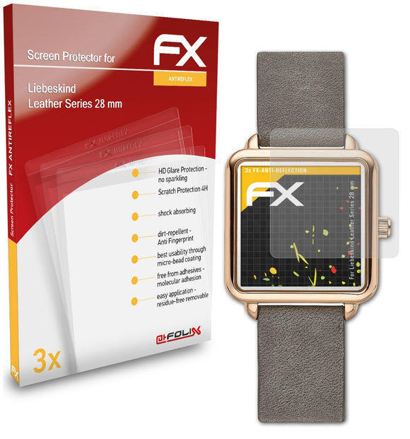 atFoliX FX-Antireflex Displayschutzfolie für Liebeskind Leather Series (28 mm)