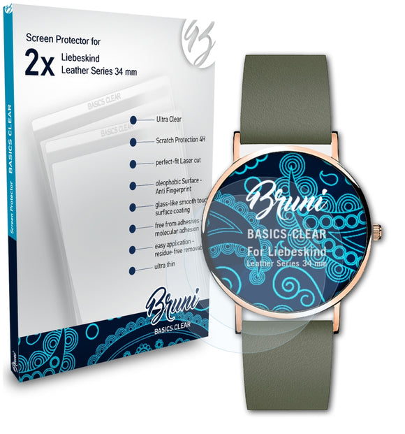 Bruni Basics-Clear Displayschutzfolie für Liebeskind Leather Series (34 mm)