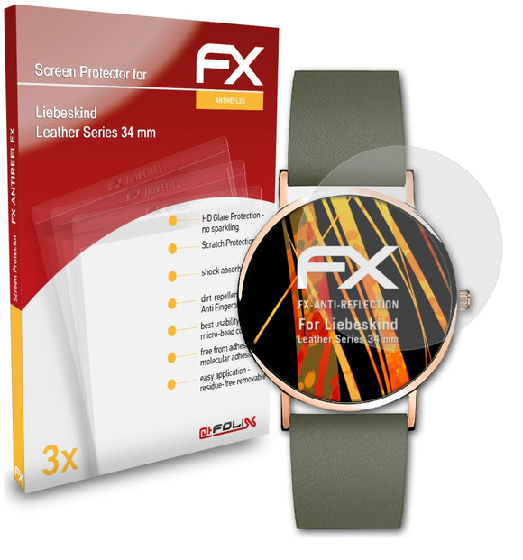 atFoliX FX-Antireflex Displayschutzfolie für Liebeskind Leather Series (34 mm)