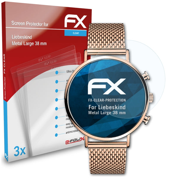 atFoliX FX-Clear Schutzfolie für Liebeskind Metal Large (38 mm)
