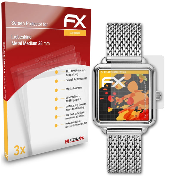 atFoliX FX-Antireflex Displayschutzfolie für Liebeskind Metal Medium (28 mm)