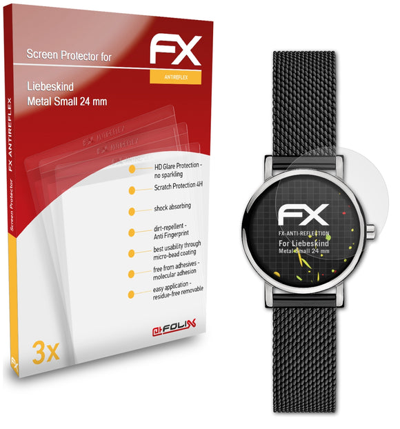 atFoliX FX-Antireflex Displayschutzfolie für Liebeskind Metal Small (24 mm)