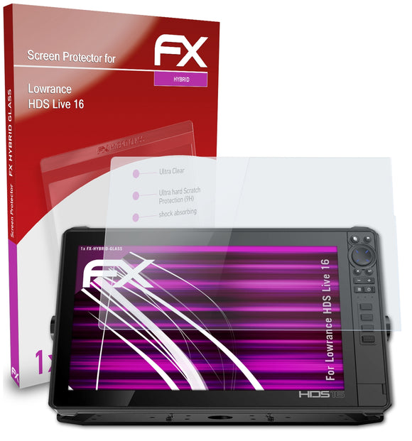 atFoliX FX-Hybrid-Glass Panzerglasfolie für Lowrance HDS Live 16