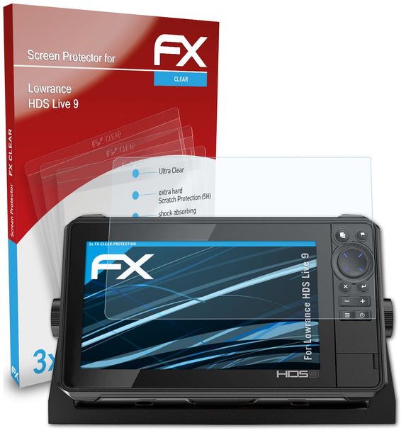 atFoliX FX-Clear Schutzfolie für Lowrance HDS Live 9