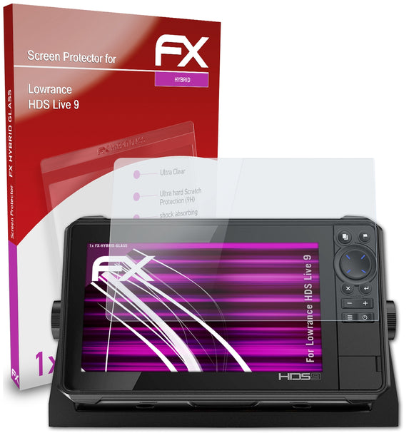 atFoliX FX-Hybrid-Glass Panzerglasfolie für Lowrance HDS Live 9