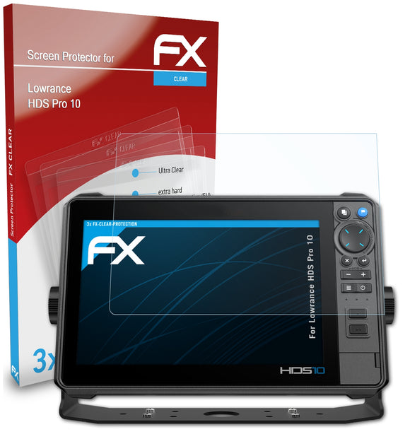 atFoliX FX-Clear Schutzfolie für Lowrance HDS Pro 10
