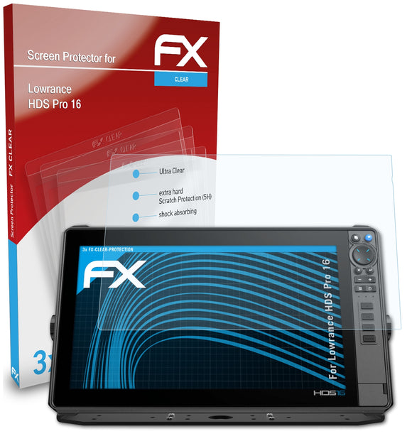 atFoliX FX-Clear Schutzfolie für Lowrance HDS Pro 16