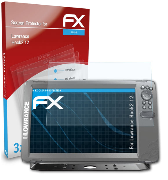 atFoliX FX-Clear Schutzfolie für Lowrance Hook2 12