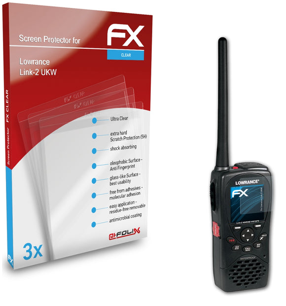 atFoliX FX-Clear Schutzfolie für Lowrance Link-2 UKW