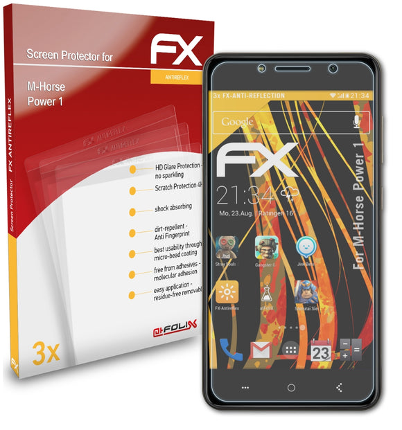 atFoliX FX-Antireflex Displayschutzfolie für M-Horse Power 1