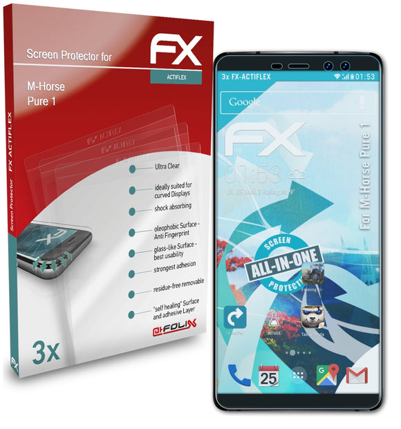 atFoliX FX-ActiFleX Displayschutzfolie für M-Horse Pure 1