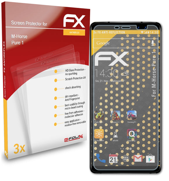 atFoliX FX-Antireflex Displayschutzfolie für M-Horse Pure 1