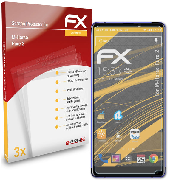 atFoliX FX-Antireflex Displayschutzfolie für M-Horse Pure 2