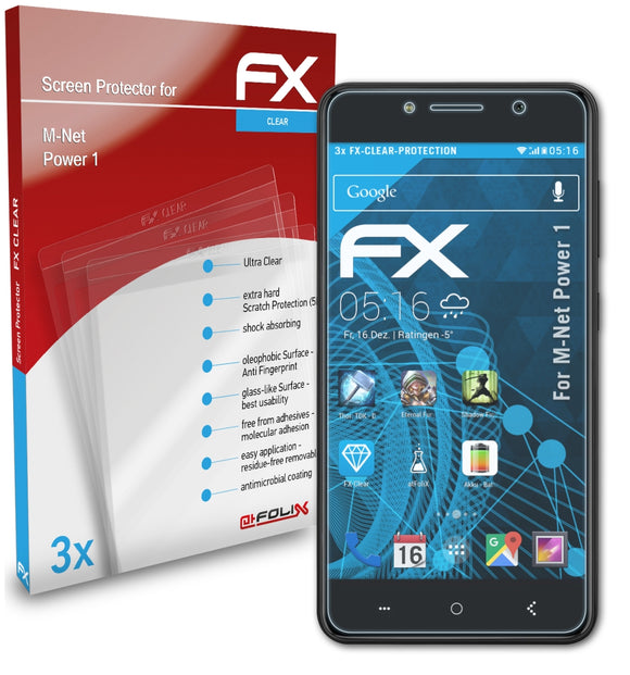 atFoliX FX-Clear Schutzfolie für M-Net Power 1