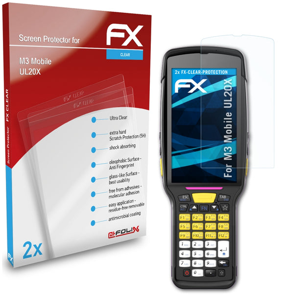 atFoliX FX-Clear Schutzfolie für M3 Mobile UL20X