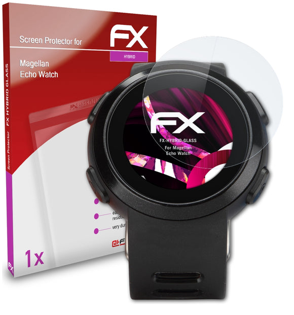 atFoliX FX-Hybrid-Glass Panzerglasfolie für Magellan Echo Watch