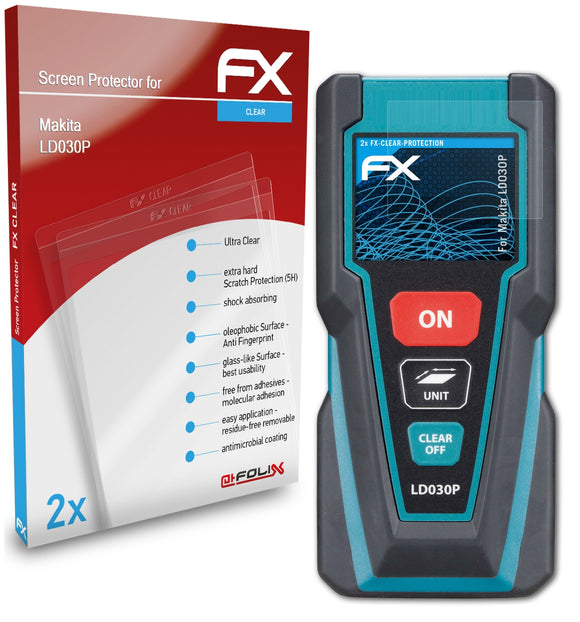 atFoliX FX-Clear Schutzfolie für Makita LD030P