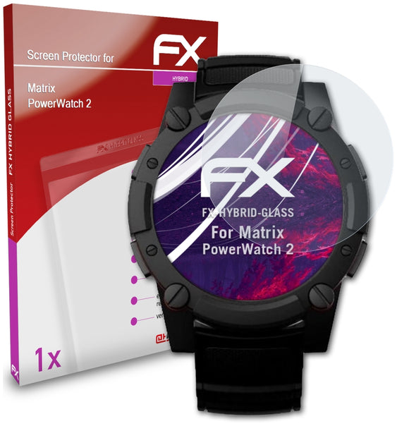 atFoliX FX-Hybrid-Glass Panzerglasfolie für Matrix PowerWatch 2