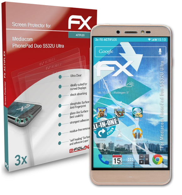 atFoliX FX-ActiFleX Displayschutzfolie für Mediacom PhonePad Duo S532U Ultra