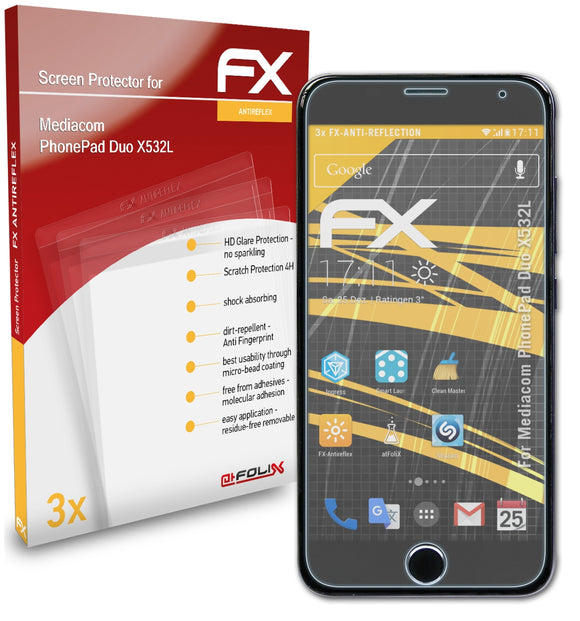 atFoliX FX-Antireflex Displayschutzfolie für Mediacom PhonePad Duo X532L