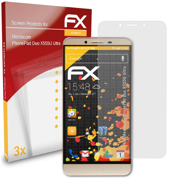 atFoliX FX-Antireflex Displayschutzfolie für Mediacom PhonePad Duo X555U Ultra