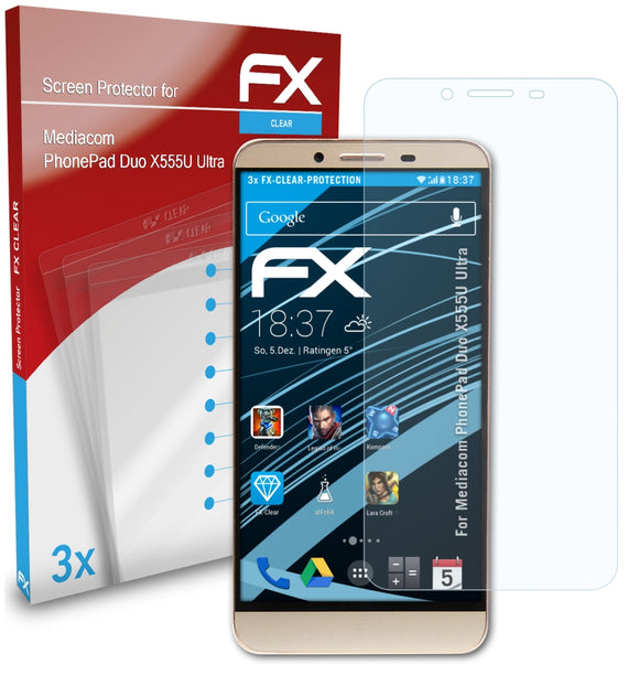 atFoliX FX-Clear Schutzfolie für Mediacom PhonePad Duo X555U Ultra