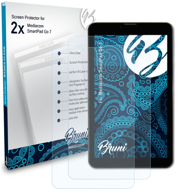 Bruni Basics-Clear Displayschutzfolie für Mediacom SmartPad Go 7