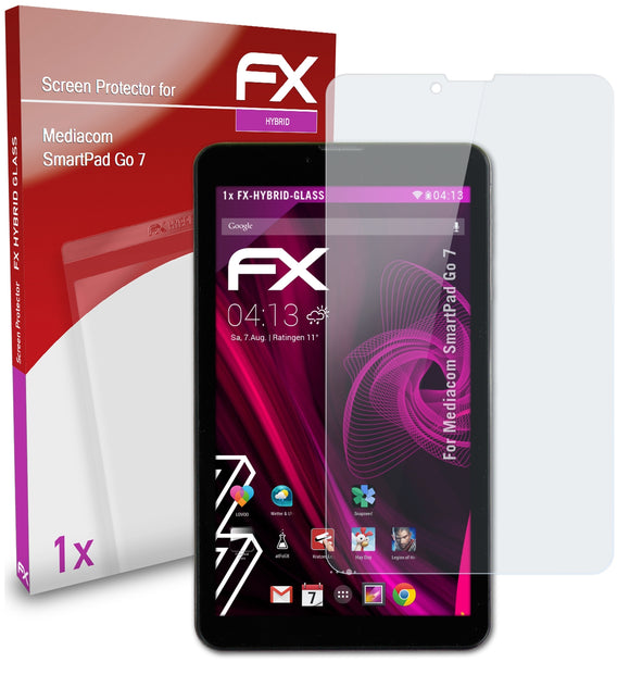 atFoliX FX-Hybrid-Glass Panzerglasfolie für Mediacom SmartPad Go 7