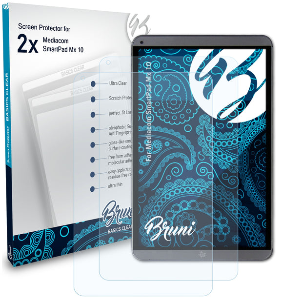 Bruni Basics-Clear Displayschutzfolie für Mediacom SmartPad Mx 10