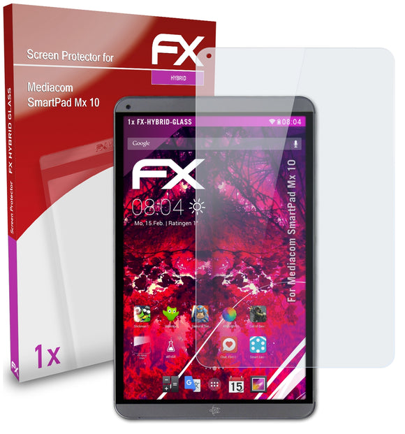 atFoliX FX-Hybrid-Glass Panzerglasfolie für Mediacom SmartPad Mx 10