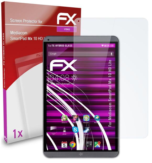 atFoliX FX-Hybrid-Glass Panzerglasfolie für Mediacom SmartPad Mx 10 HD Lite