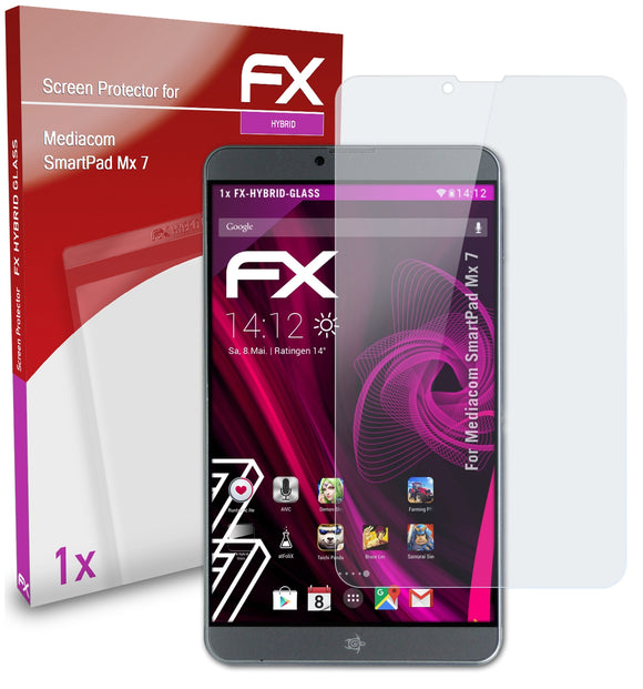atFoliX FX-Hybrid-Glass Panzerglasfolie für Mediacom SmartPad Mx 7