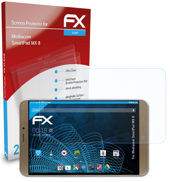 atFoliX FX-Clear Schutzfolie für Mediacom SmartPad MX 8