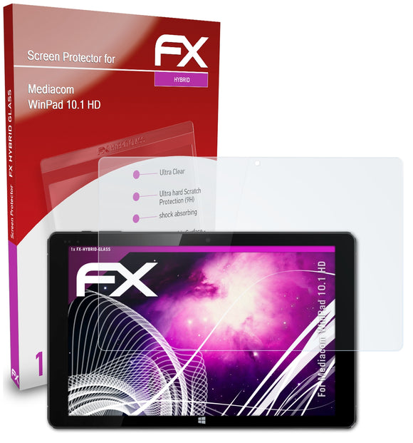 atFoliX FX-Hybrid-Glass Panzerglasfolie für Mediacom WinPad 10.1 HD