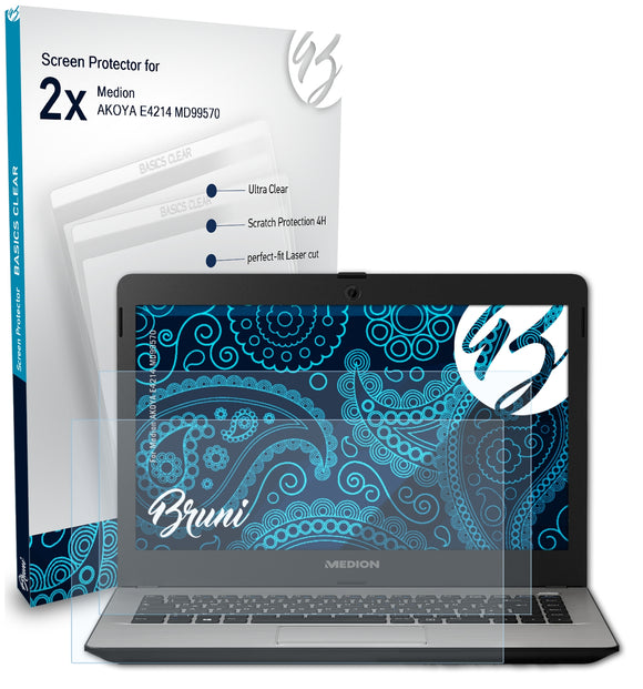 Bruni Basics-Clear Displayschutzfolie für Medion AKOYA E4214 (MD99570)