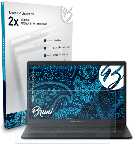 Bruni Basics-Clear Displayschutzfolie für Medion AKOYA E4251 (MD61202)