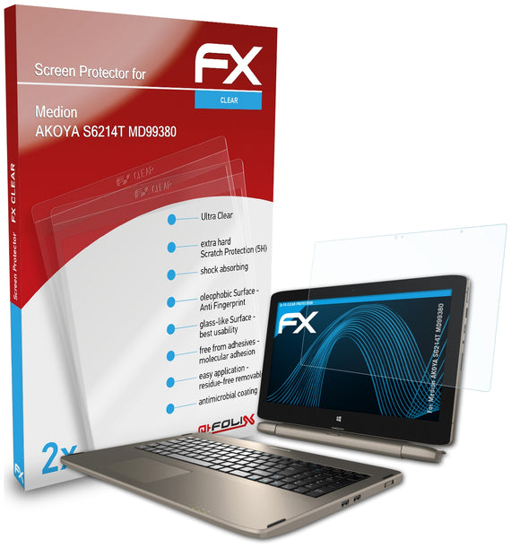 atFoliX FX-Clear Schutzfolie für Medion AKOYA S6214T (MD99380)