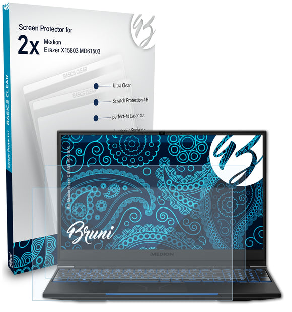 Bruni Basics-Clear Displayschutzfolie für Medion Erazer X15803 (MD61503)
