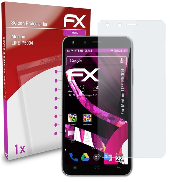 atFoliX FX-Hybrid-Glass Panzerglasfolie für Medion LIFE P5004