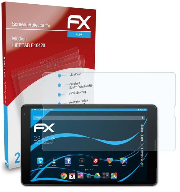 atFoliX FX-Clear Schutzfolie für Medion LIFETAB E10420