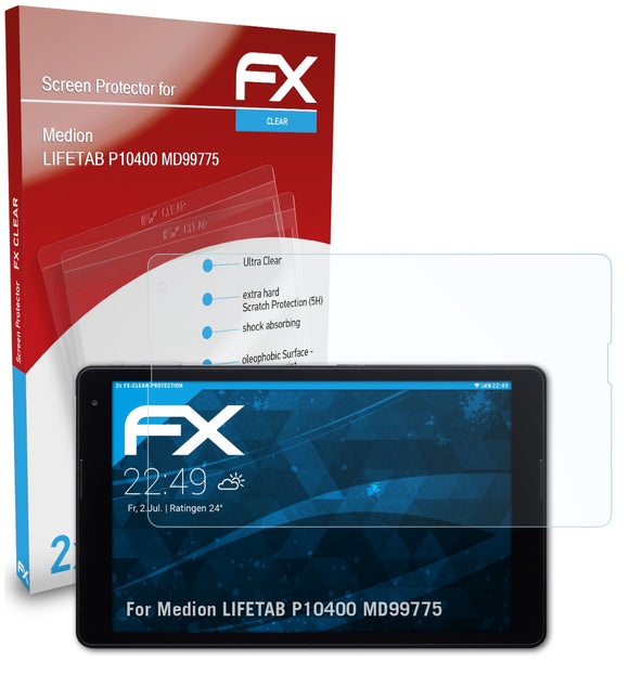 atFoliX FX-Clear Schutzfolie für Medion LIFETAB P10400 (MD99775)